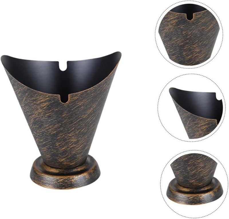 Polished Iron Retro Ashtray Small Smoke Container For Home Office Living Room Decoration - Image 3